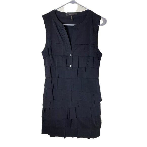 BCBG S Black Ruffle Mini • Sleeveless • V-Neck • Wedding Guest Homecoming - Picture 1 of 5